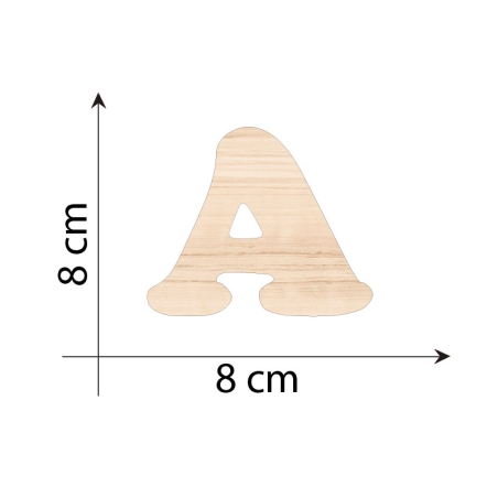 Lettera A 8 cm in Legno 3mm...