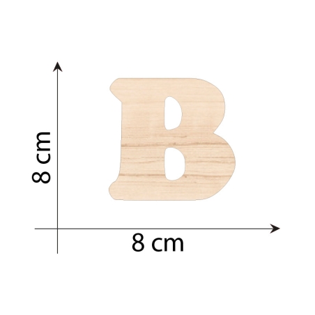 Lettera B 8 cm in Legno 3mm...