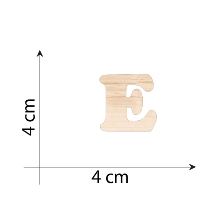 Lettre E 4 cm en bois 3mm...