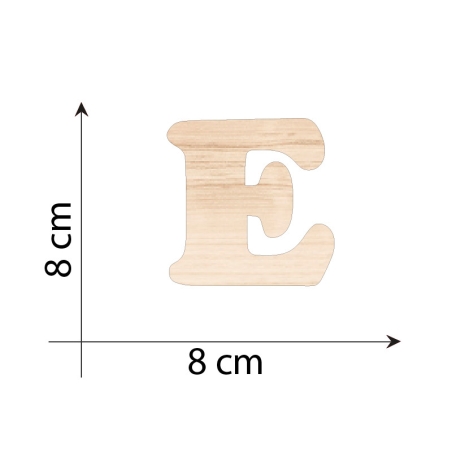 Lettera E 8 cm in Legno 3mm...