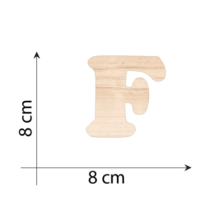 Lettera F 8 cm in Legno 3mm...