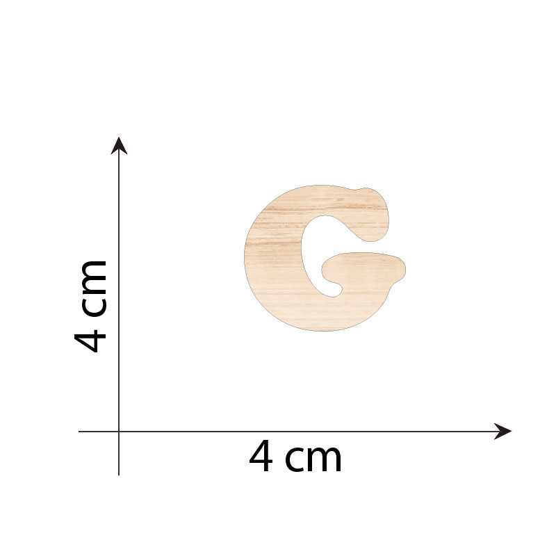 Lettera G 4 cm in Legno 3mm per decorazioni