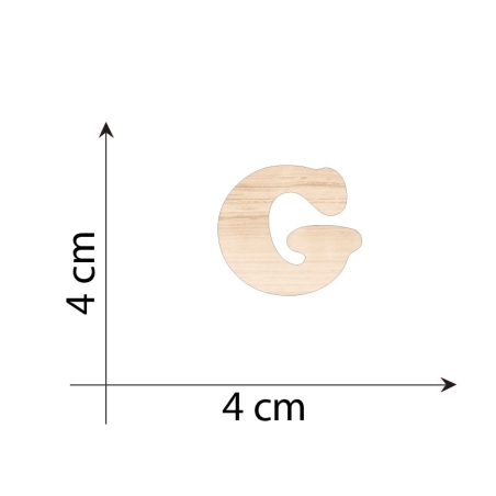 Lettera G 4 cm in Legno 3mm...