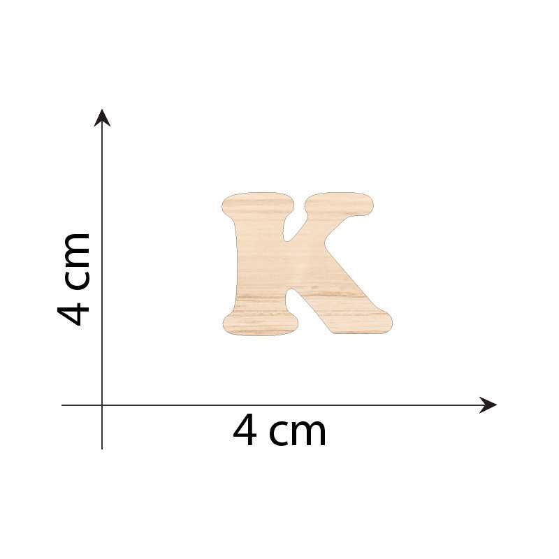 Lettera K 4 cm in Legno 3mm...