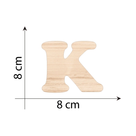 Letter K 8 cm in 3mm wood...