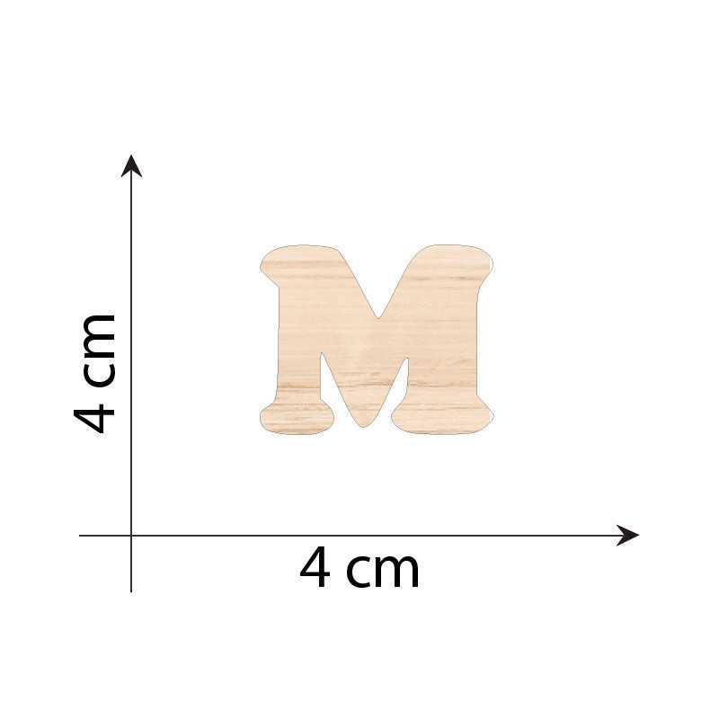 Lettera M 4 cm in Legno 3mm...