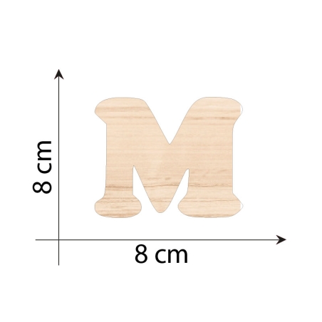 Lettera M 8 cm in Legno 3mm...