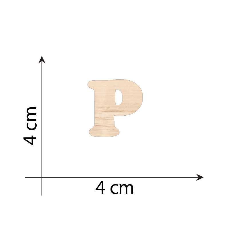 Lettera P 4 cm in Legno 3mm...