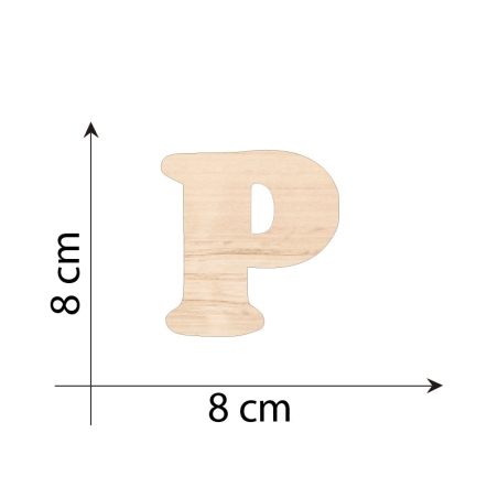 Lettera P 8 cm in Legno 3mm...