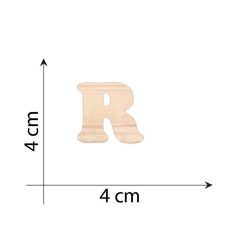 Lettera R 4 cm in Legno 3mm...