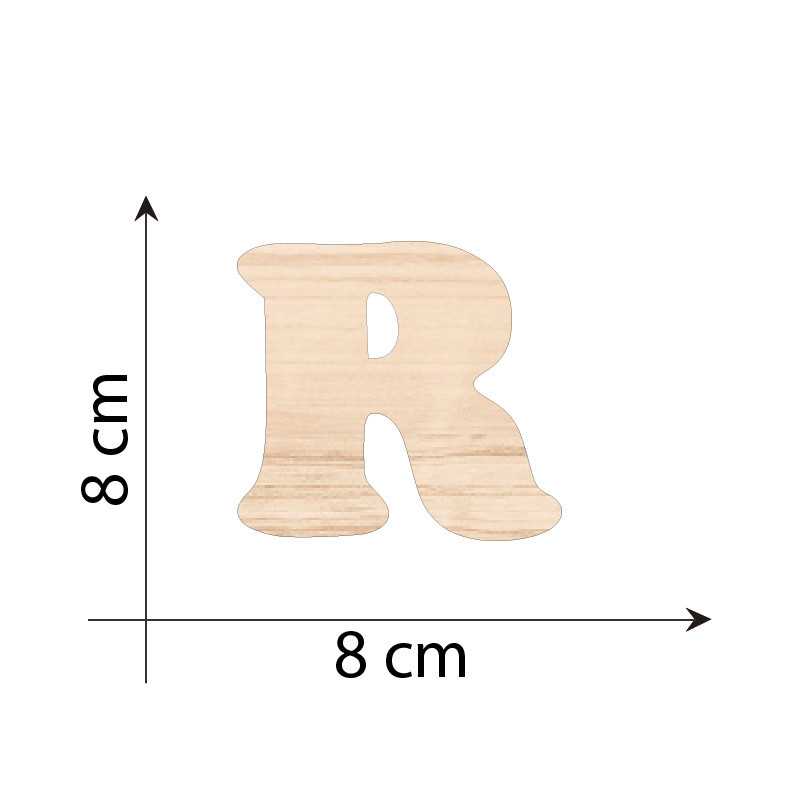 Lettera R 8 cm in Legno 3mm...
