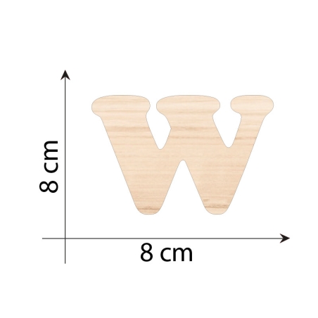 Lettera W 8 cm in Legno 3mm...