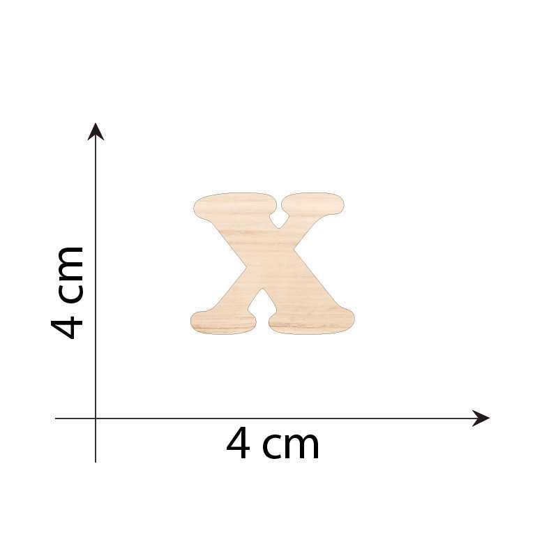 Lettera X 4 cm in Legno 3mm...