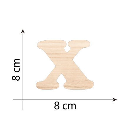 Lettera X 8 cm in Legno 3mm...