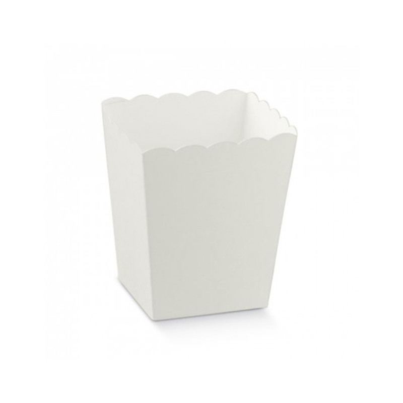 Vasetto portaconfetti in cartoncino bianco - Decorazione per Bomboniere