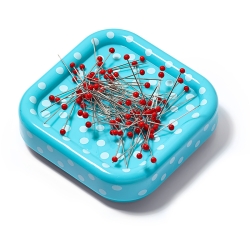 Puntaspilli magnetico con spilli con testa di vetro