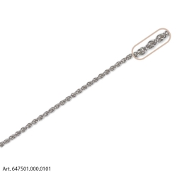 Catena a corda per borse in acciaio - Argento - Altezza 5 mm