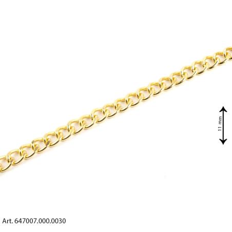 Catena per borse grumetta in alluminio - Oro - Altezza 11 mm
