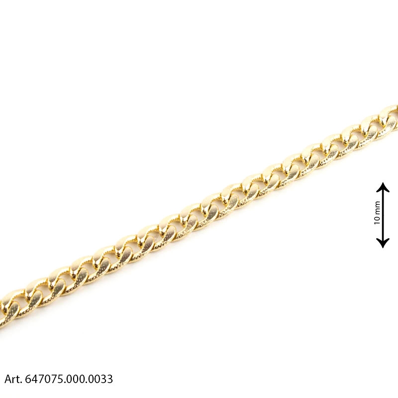 Catena grumetta per borse a diamante e maglie piatte - Altezza 10 mm Catena grumetta per borse a diamante e maglie piatte - Altezza 10 mm