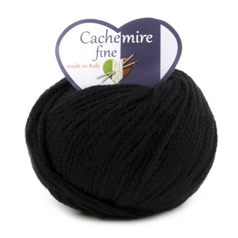 Cachemire Fine - fil mélangé de laine mérinos et cachemire - Noir 63 Cachemire Fine - fil mélangé de laine mérinos et cachemire - Noir 63