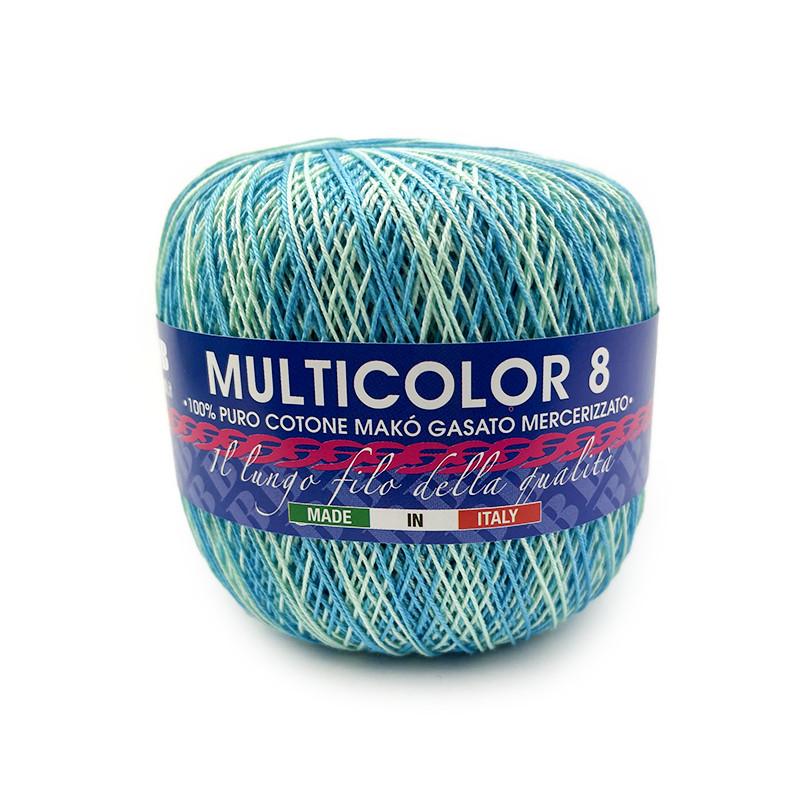 Multicolore 8 By BBB - Filato Puro Cotone Filo di Scozia per Uncinetto