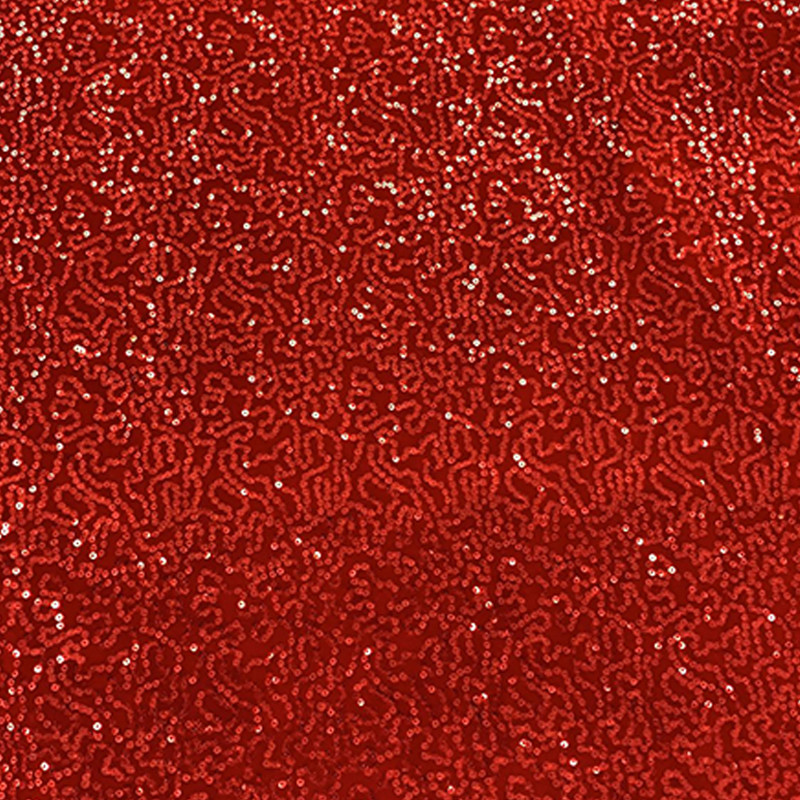 Tessuto Velluto Paillettes Rosso