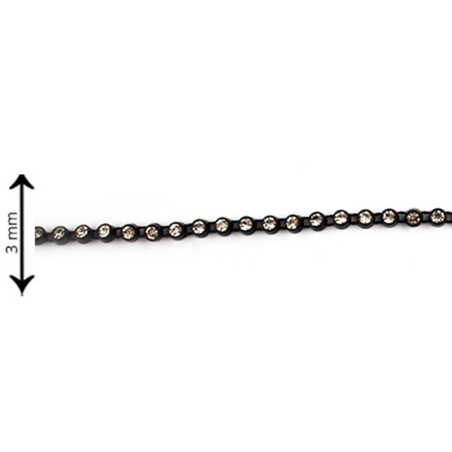 Rhinestone chain with black...
