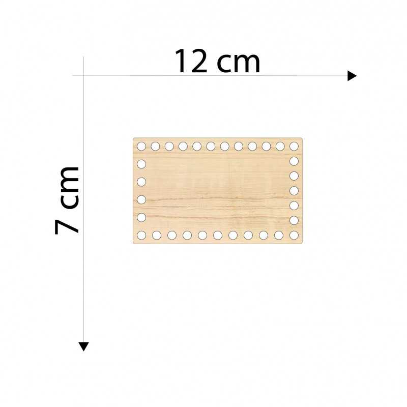 Fondo Legno Rettangolo 12x7 cm