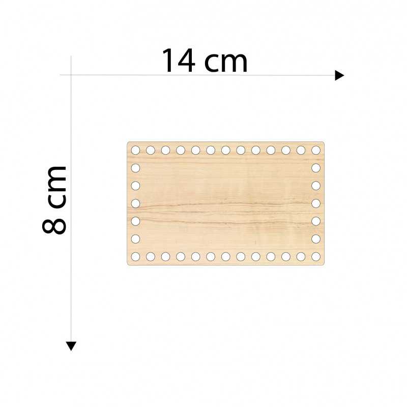 Fondo Legno Rettangolo 14x8 cm