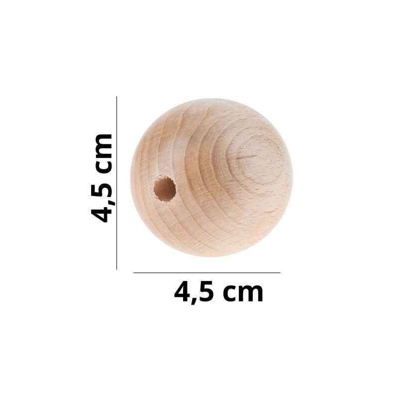 Pallina in legno da 4,5 cm ideale per gnomi, bambole - Tricot Cafe