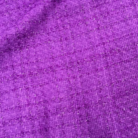 Tissu tweed uni violet au...