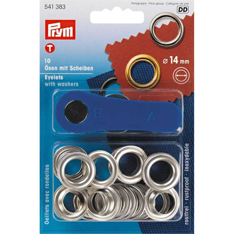 Eyelets with Prym silver...