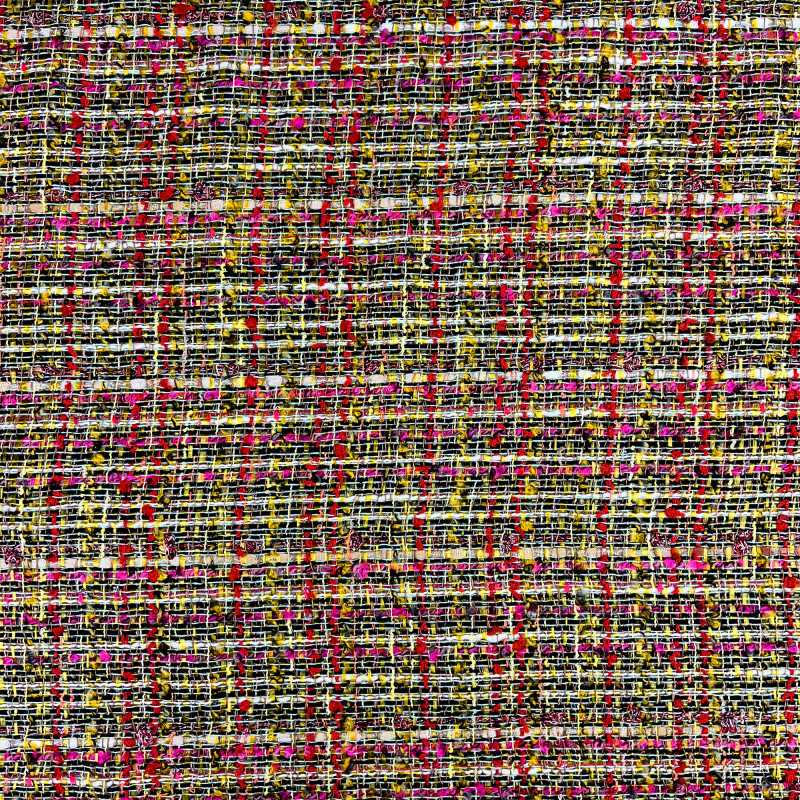 Tessuto tweed misto cotone al metro Operato - Multicolore