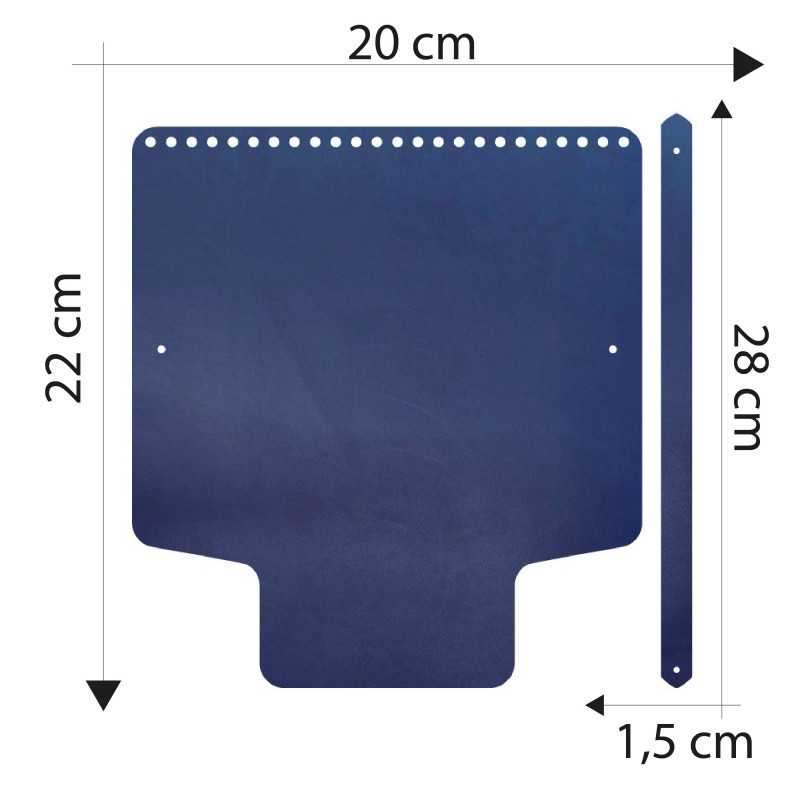 Measurements Patella Faux Leather Bag with Dark Blue Handle 4716 Measurements Patella Faux Leather Bag with Dark Blue Handle 4716