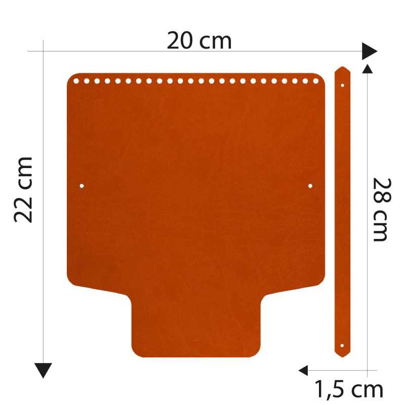 Misure Patella Borsa Ecopelle con Manico  Marrone Chiaro 4714
