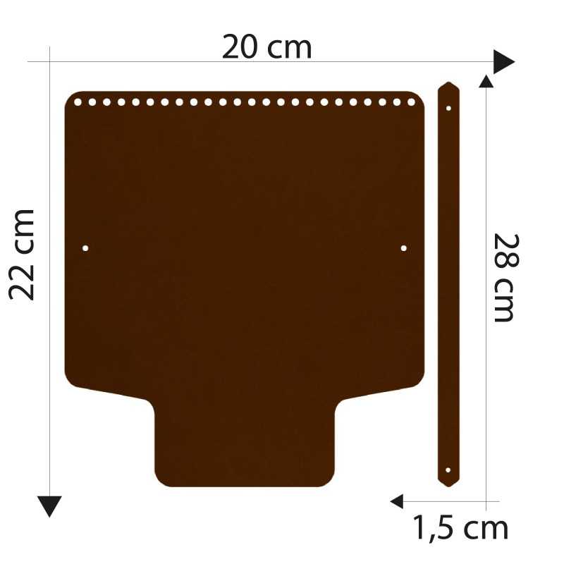 Measurements Patella Faux Leather Bag with Dark Brown Handle D566 Measurements Patella Faux Leather Bag with Dark Brown Handle D566