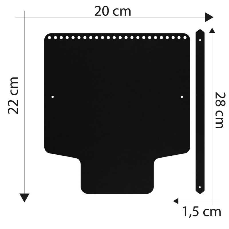 Measurements Patella Faux Leather Bag with Black Handle Measurements Patella Faux Leather Bag with Black Handle