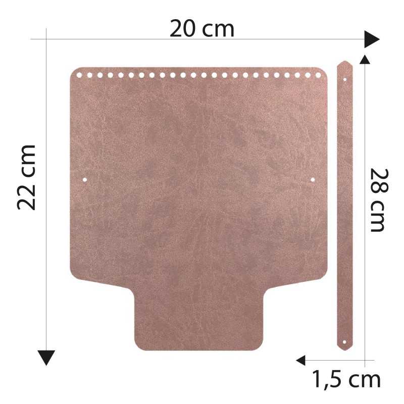 Sac en simili cuir avec poignée, tailles rotule, rose antique E284 Sac en simili cuir avec poignée, tailles rotule, rose antique E284