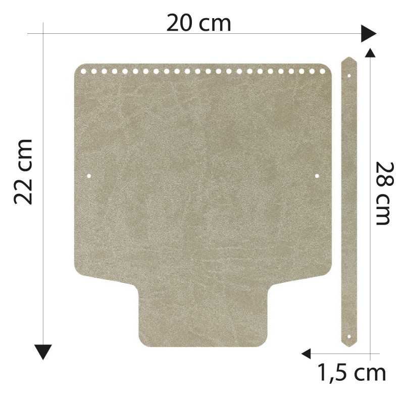 Sac en faux cuir avec mesures de la rotule et poignée gris tourterelle A788 Sac en faux cuir avec mesures de la rotule et poignée gris tourterelle A788