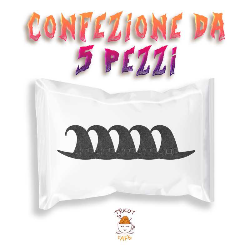 Cappello Strega - Decorazione in feltro -Confezione da 5 pezzi