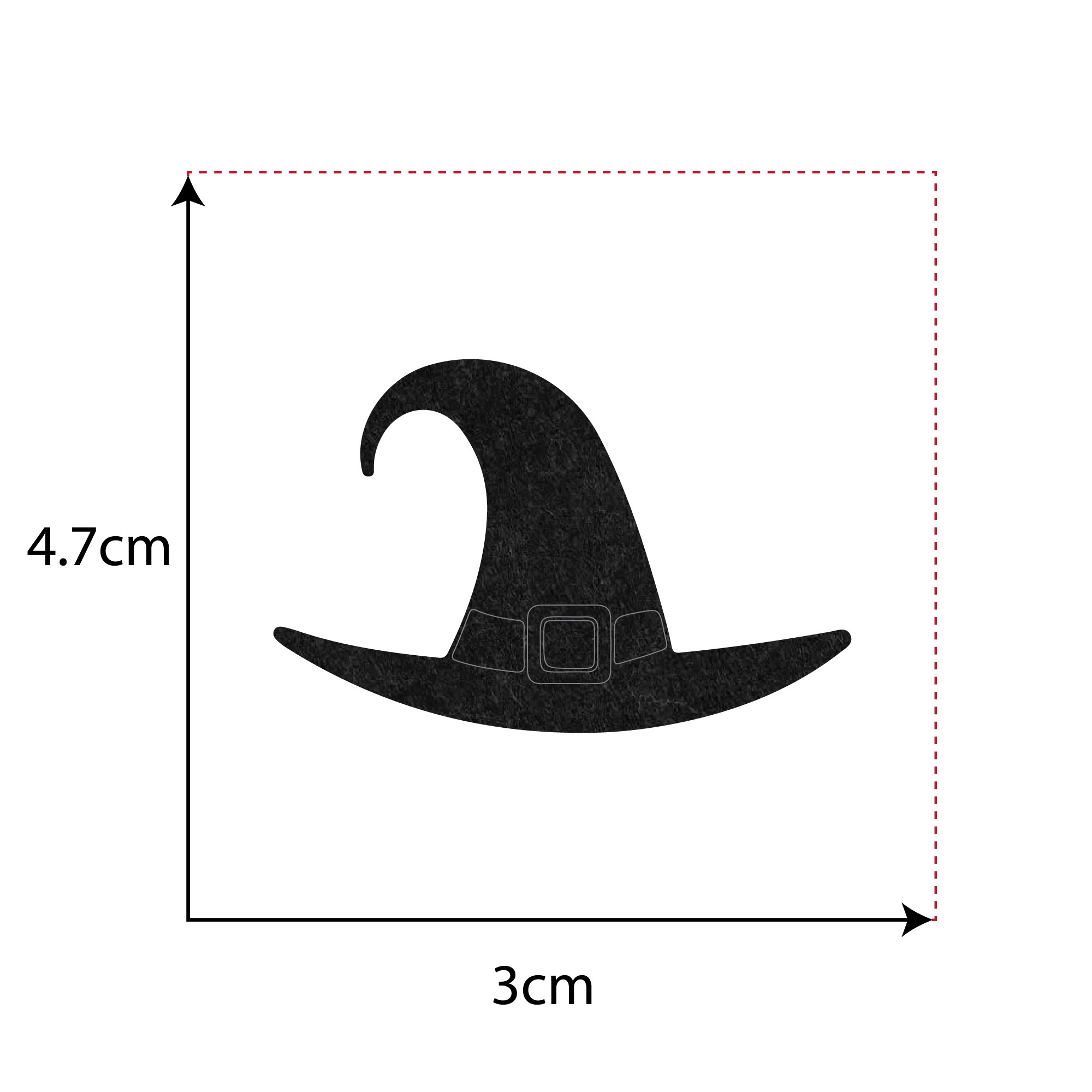 Cappello strega Halloween - Decorazione in feltro - 4,7 x 3 cm - Confezione  da 5 pezzi