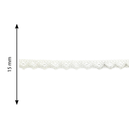 Pizzo cotone a punte 1.5cm...