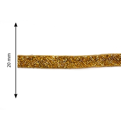 Passamaneria termoadesiva strass zig zag 2cm di altezza - Oro