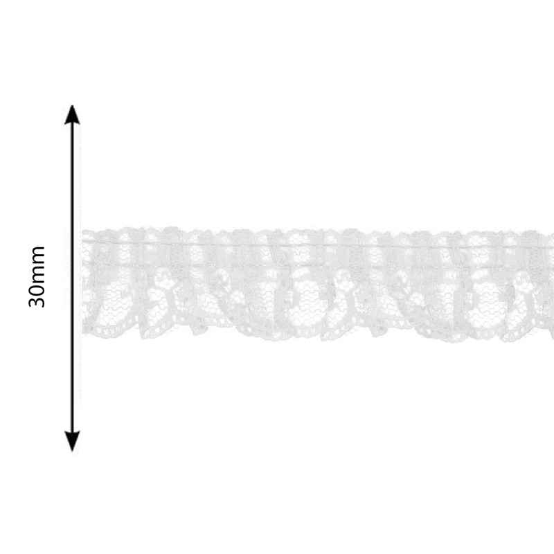 Pizzo rouche tinta unita 30mm