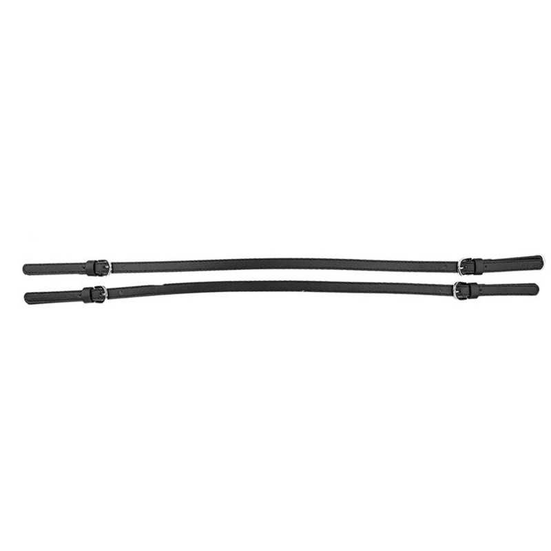 Coppia di manici per borsa regolabili in tessuto finta pelle - Misura 65x1,5 cm - nero