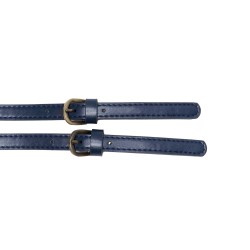Coppia di manici per borsa regolabili in tessuto finta pelle  - Misura 65x1,5 cm - Blu - Dettaglio