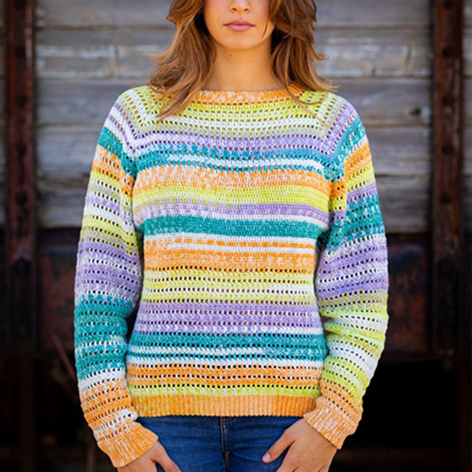 Kit Maglione Uncinetto Top Down con filato Landscape Tricot Cafe