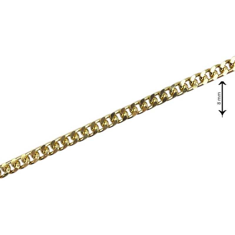 Catena per borse a maglia grumetta piatta - Altezza 8 mm - Oro Catena per borse a maglia grumetta piatta - Altezza 8 mm - Oro
