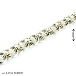 Catena per borse grumetta alternata con triplo anello  - Argento - Altezza 25 mm