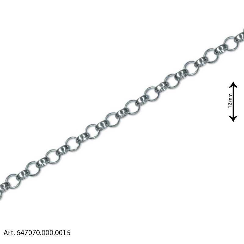 Catena per borse rolò con anelli larghi -  Argento - Altezza 12 mm